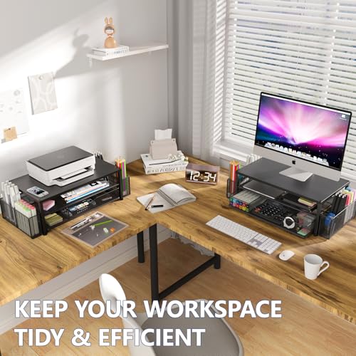 Classic OPNICE Desk Organizer and Accessories, 2-Tier Computer Monitor Stand Riser for Daily Use