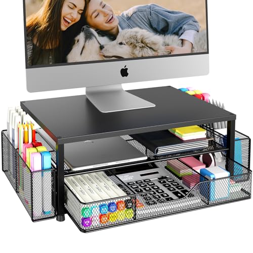 Classic OPNICE Desk Organizer and Accessories, 2-Tier Computer Monitor Stand Riser for Daily Use