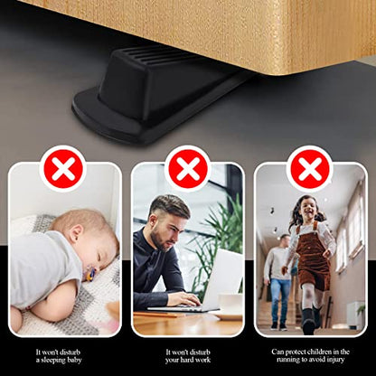 Eco-Friendly 4 Pack Door Stoppers, Rubber for Bottom of Door, Rubber Kit